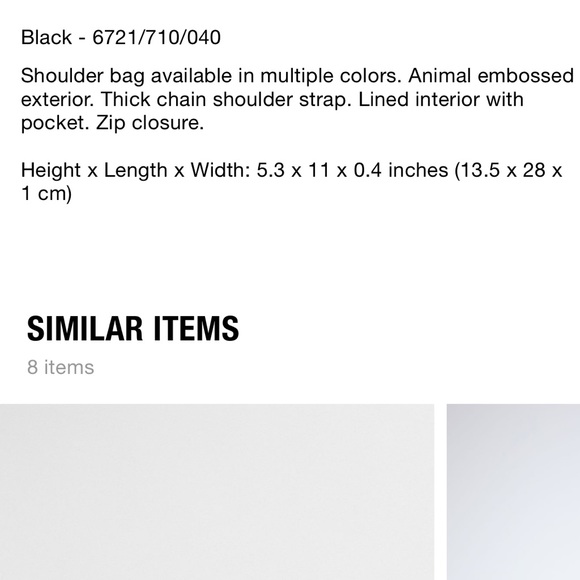 Zara chain strap animal embossed shoulder bag - Picture 15 of 15